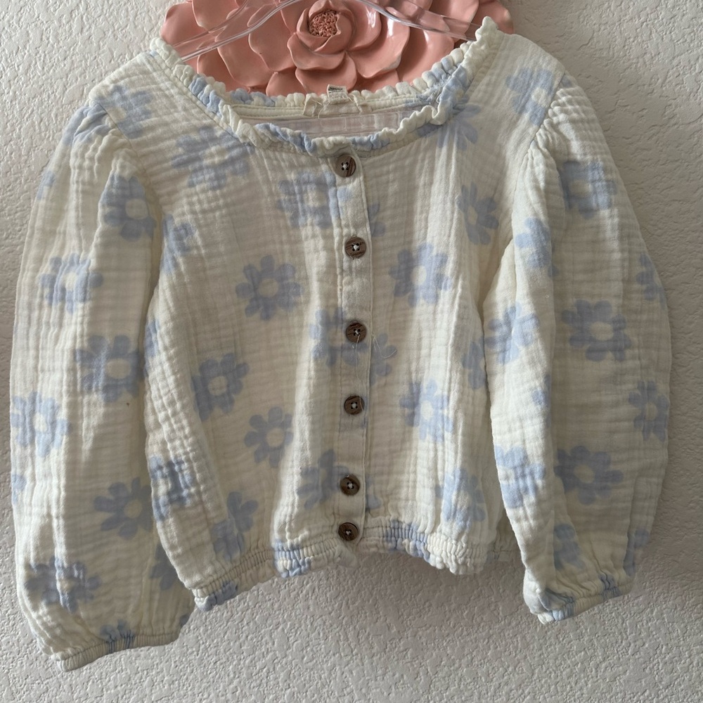 Jessica Simpson Blue Floral Kids Blouse